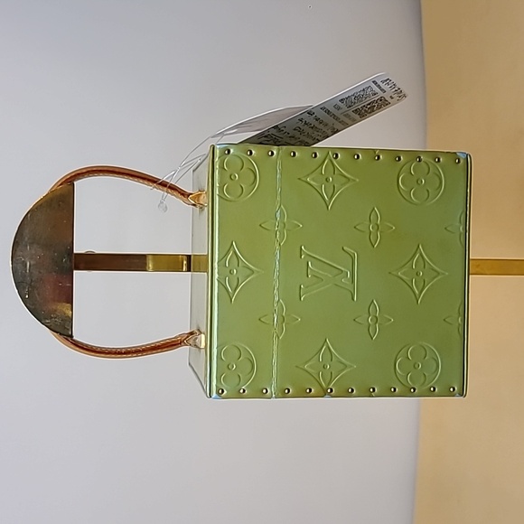 LOUIS VUITTON VINTAGE 1998 MONOGRAM VERNIS BLEECKER POUCH GREEN/BLUE STUNNING! - Picture 7 of 17